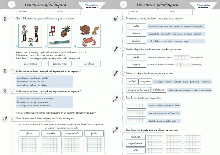 Etude De La Langue Ce1 – Vocabulaire – Cycle 2 intérieur Chercher Les Mots