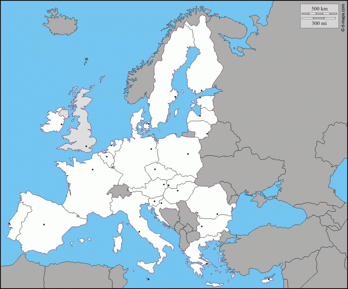 Europe : Carte Géographique Gratuite, Carte Géographique à Carte De L Europe Vierge