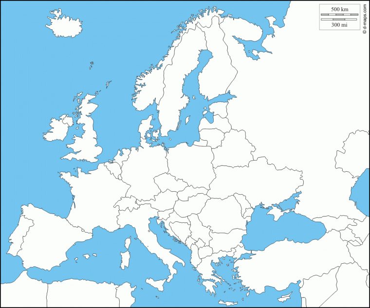 Europe : Carte Géographique Gratuite, Carte Géographique concernant Carte Europe Vierge