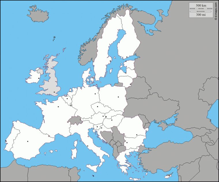 Europe : Carte Géographique Gratuite, Carte Géographique encequiconcerne Carte Des Pays De L Union Européenne