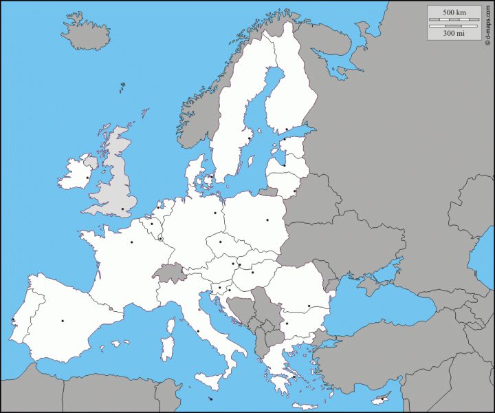 Europe : Carte Géographique Gratuite, Carte Géographique tout Les Capitales De L Union Européenne