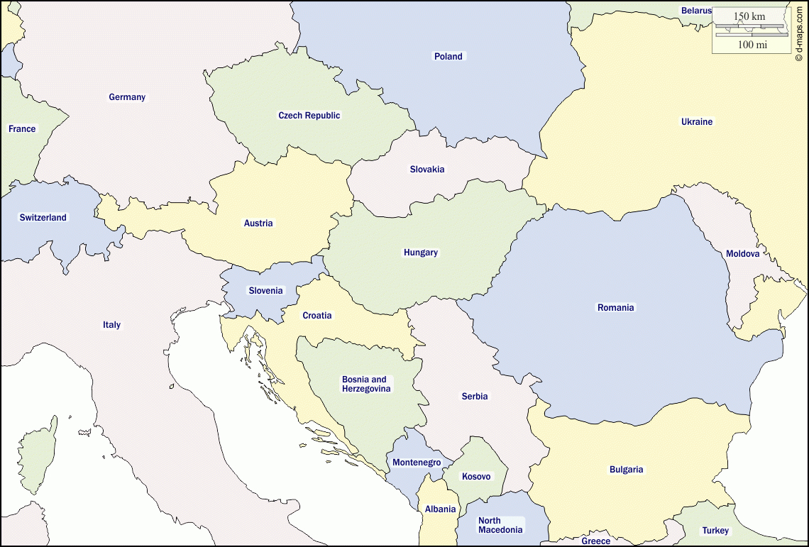 Europe Danubienne Carte Géographique Gratuite, Carte dedans Carte Géographique De L Europe 