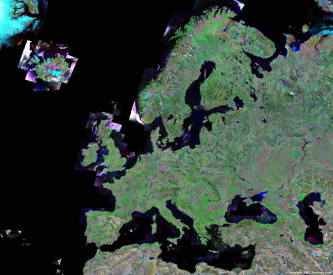 Europe Map And Satellite Image dedans Carte De L Europe 2017