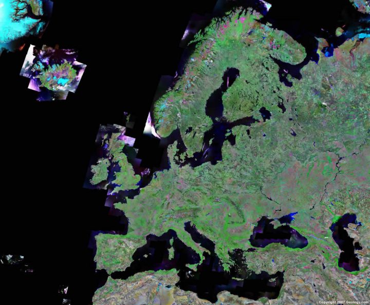 Europe Map And Satellite Image encequiconcerne Carte D Europe 2017