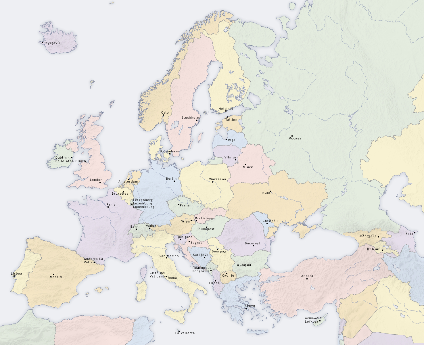 Europe Map With Capitals And Cities | Casami concernant Carte De L Europe Et Capitale