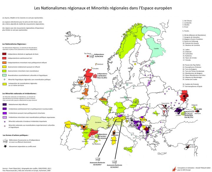 Europe – Regional Nationalism And Minorities • Map encequiconcerne Carte Europe 2017