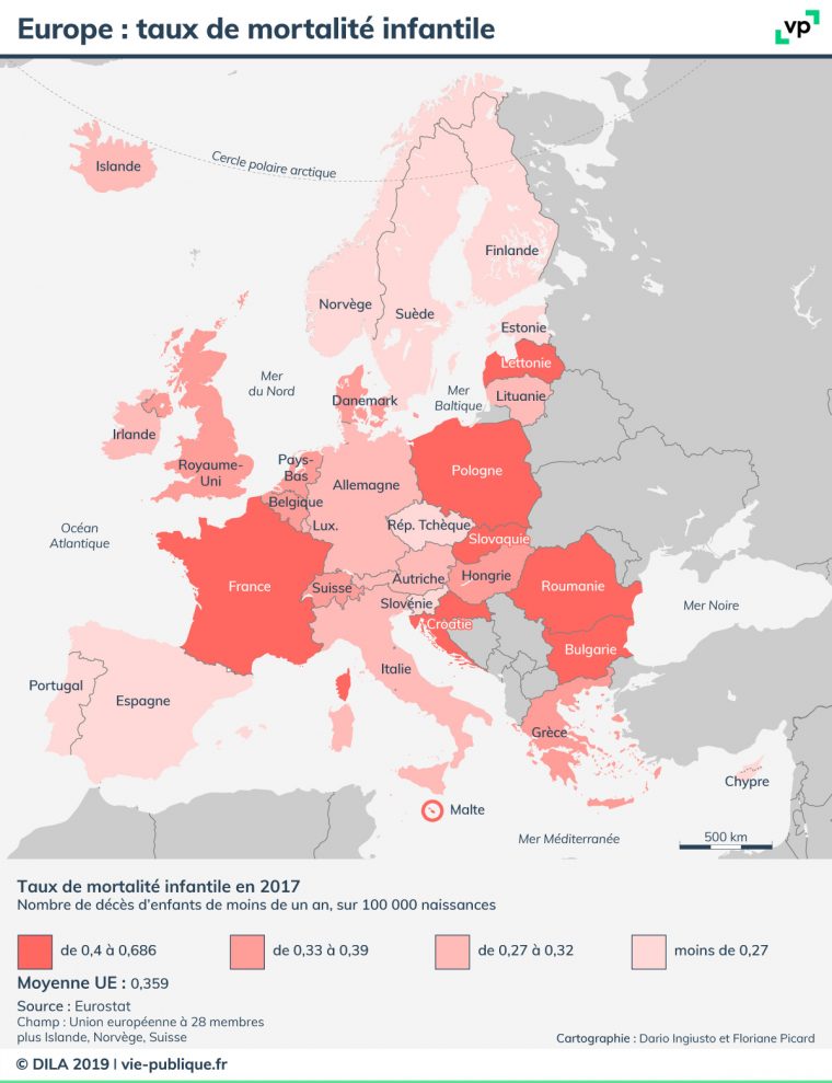 Europe : Taux De Mortalité Infantile | Vie Publique à Carte Union Européenne 2017