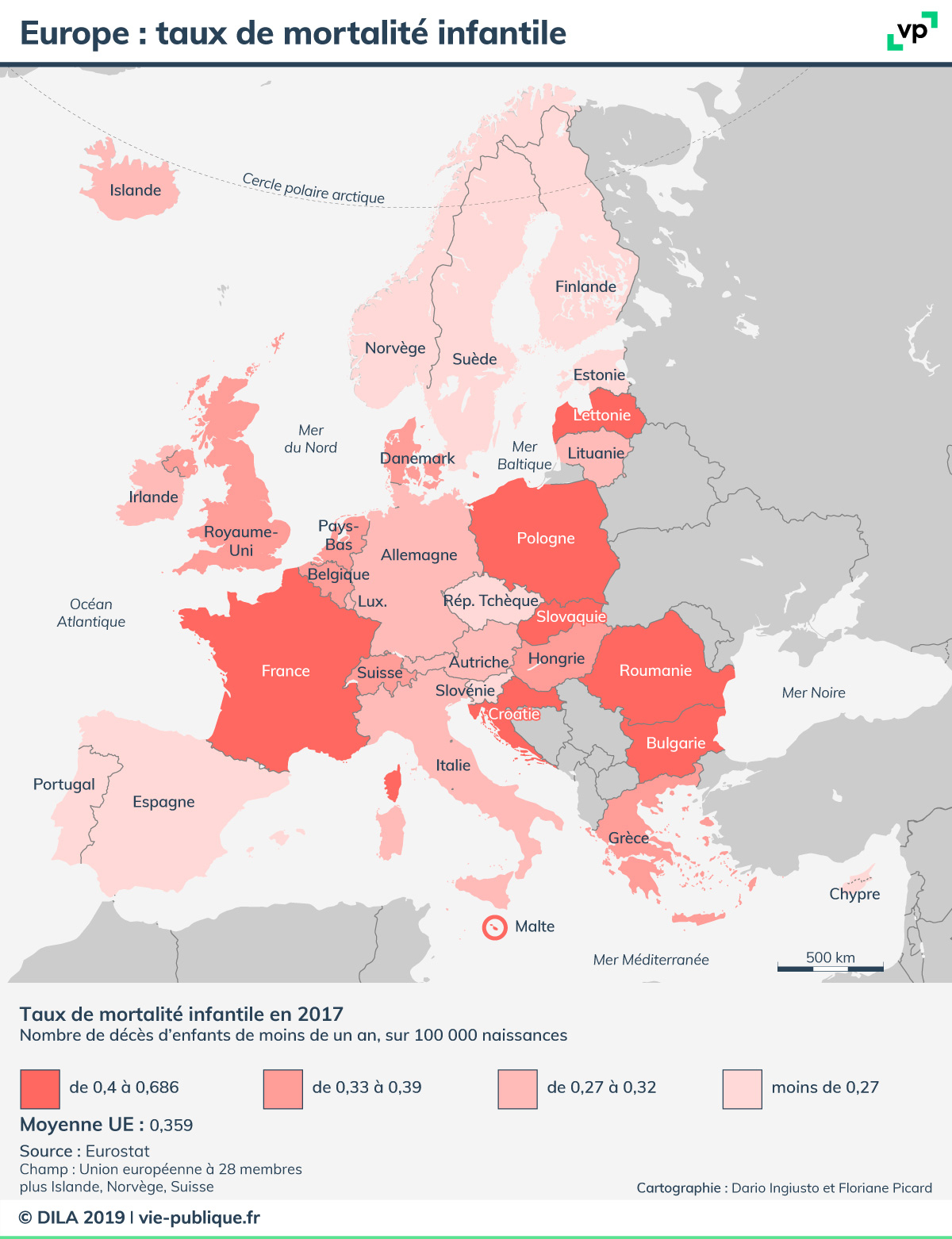 Europe : Taux De Mortalité Infantile | Vie Publique à Carte Union Européenne 2017 
