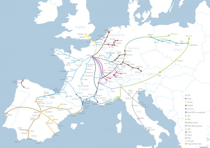 European Train Network Map – Oui.sncf dedans Carte Europe 2017