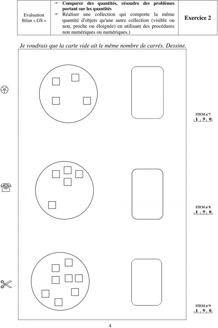 Evaluation Des Élèves De Grande Section – Pdf Téléchargement dedans Exercices Moyenne Section Maternelle Pdf