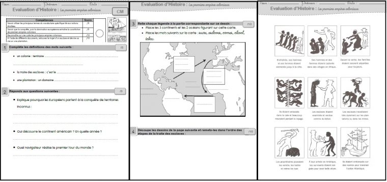 Evaluation : Les Premiers Empires Coloniaux | Ma Maitresse avec Évaluation Cm1 Symétrie