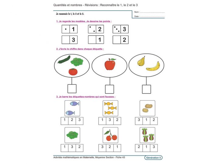 Evolu Fiches – Activités Mathématiques En Moyenne Section à Moyen Section Maternelle Exercice