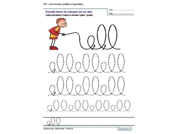 Evolu Fiches – Graphismes En Maternelle à Exercice Grande Section En Ligne