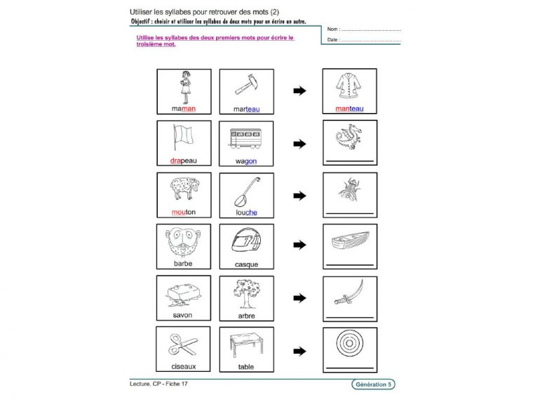 Evolu Fiches – Lecture Au Cp pour Travail De Cp A Imprimer Gratuit