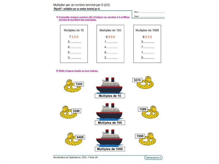 Evolu Fiches – Numération Et Opérations Au Ce2 pour Exercice Chiffre Romain