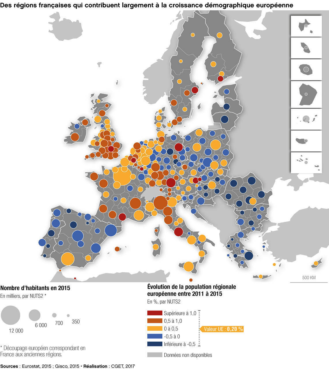 Évolution De La Population Des Régions En Europe Entre 2011 serapportantà Nombre De Régions En France 2017