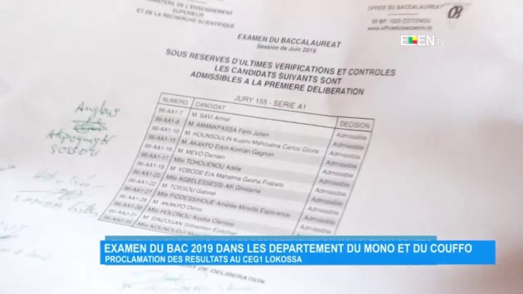 Examen Du Bac 2019 Dans Les Départements Du Mono Et Du Couffo pour Numéro Des Départements