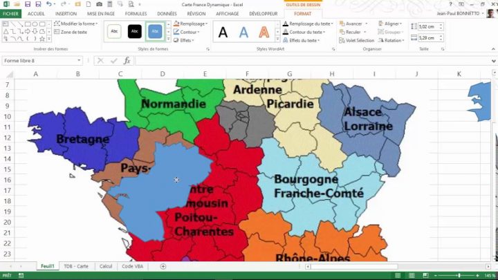 Excel – Comment Créer Une Carte De France Avec L'outil Forme avec Carte De France Avec Département