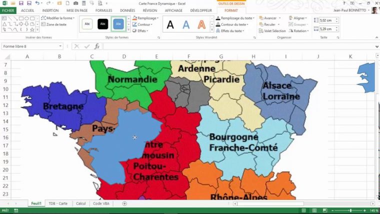 Excel – Comment Créer Une Carte De France Avec L'outil Forme destiné Carte Des Régions À Compléter