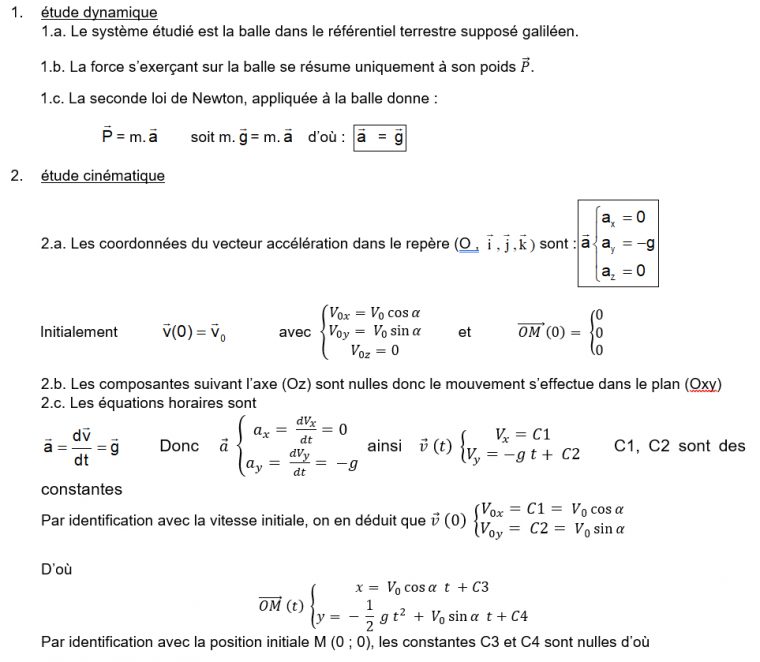 Exercice Corrigé Sur Les Équations Horaires Et Équations De avec Exercice Cm2 Gratuit