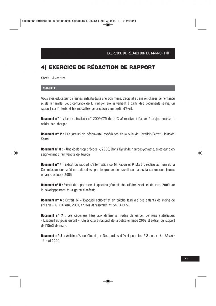 Exercice De Rédaction De Rapport – Docsity destiné Exercice 4 Ans