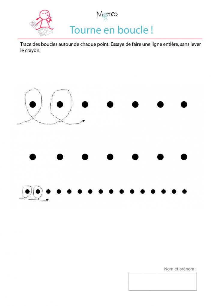 Exercice D'écriture : Tracer Des Boucles Autour De Points à Exercice Petite Section En Ligne