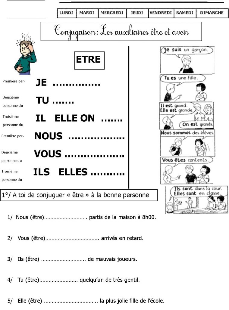 Exercices De Conjugaison Ce1 | Le Blog De Monsieur Mathieu pour Fiche Français Ce1 Imprimer