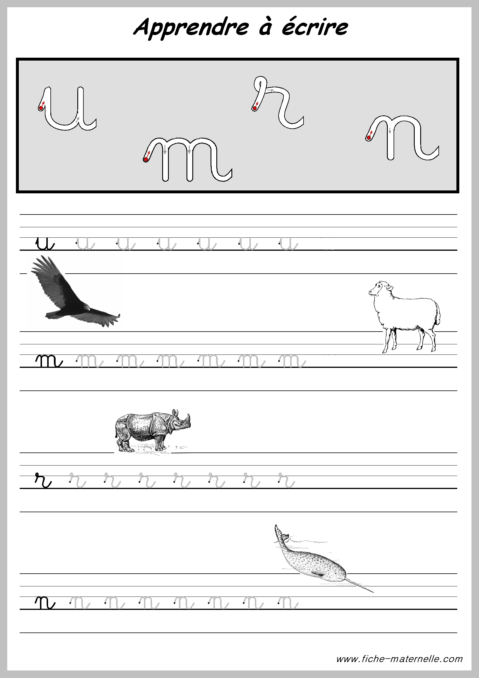 Exercices Pour Apprendre À Écrire. à Apprendre A Écrire L Alphabet 