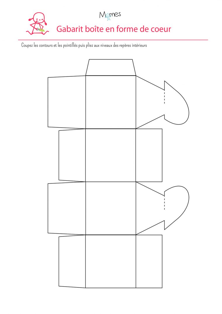 Fabriquer Un Boîte Cadeau En Forme De Coeur – Momes encequiconcerne Patron De Maison En Papier A Imprimer