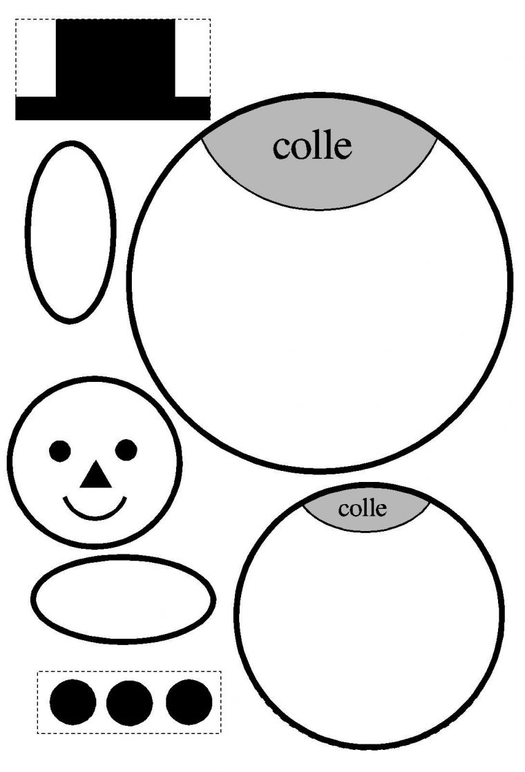 Fabriquer Un Bonhomme De Neige à Découpage Maternelle À Imprimer