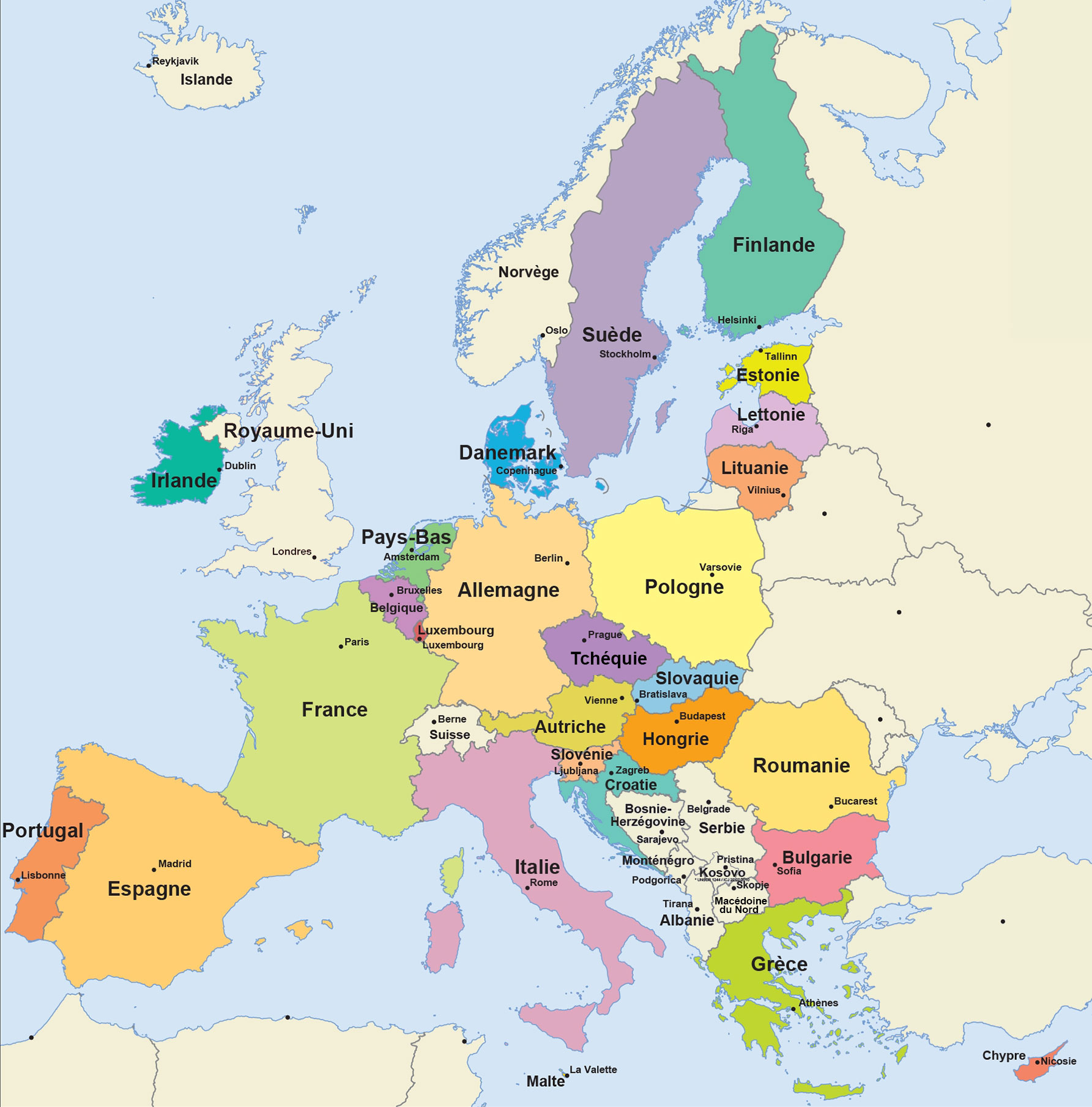 Facile À Lire - L'union Européenne | Union Européenne à Tout Les Pays D Europe