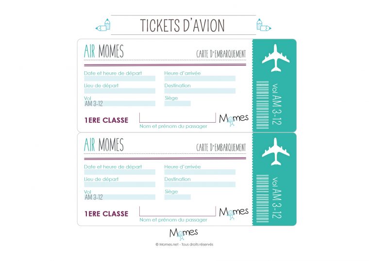 Faux Billet D'avion À Imprimer – Momes à Faux Billet A Imprimer