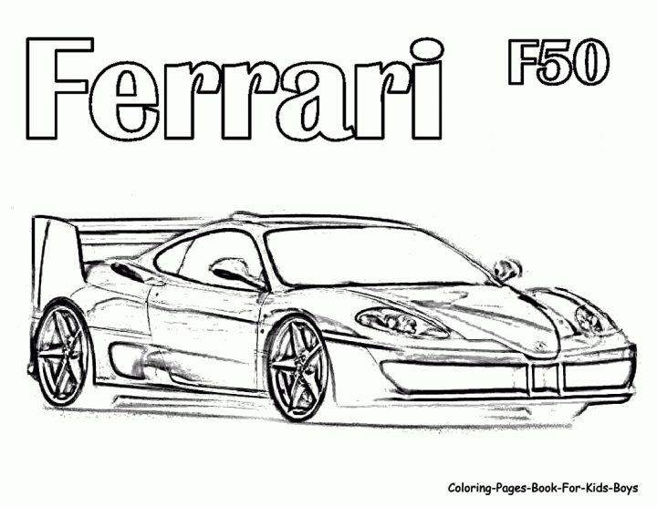 Ferrari Coloring Pages tout Ferrari A Colorier