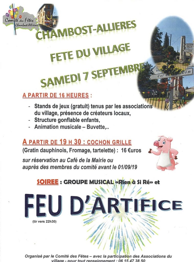 Fete Du Village : Fete, Carnaval, Kermesse A Chambost Allieres serapportantà Jeux Gratuit De Village