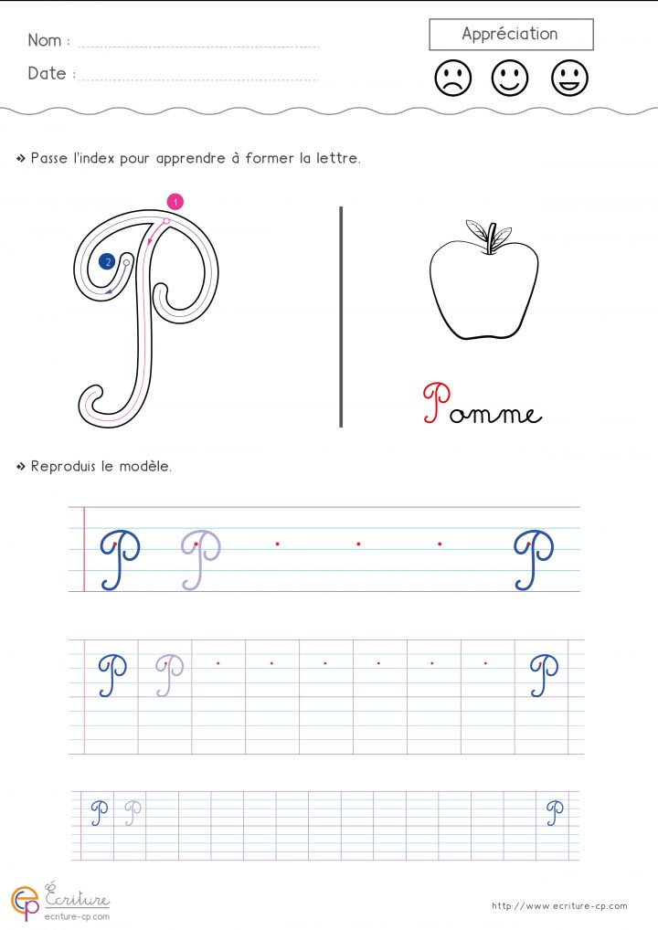 Feuille-D-Ecriture-Cp-Ecrire-La-Lettre-P-Majuscule-9Ftg pour Feuille D Ecriture Maternelle À Imprimer