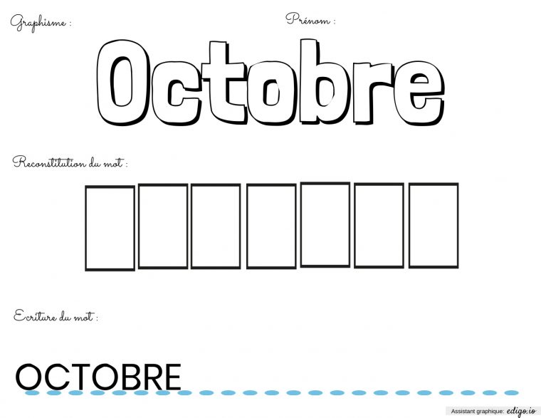 Fiche Du Mois D'octobre, Lecture, Écriture, Exercices Et concernant Exercice Graphisme Cp