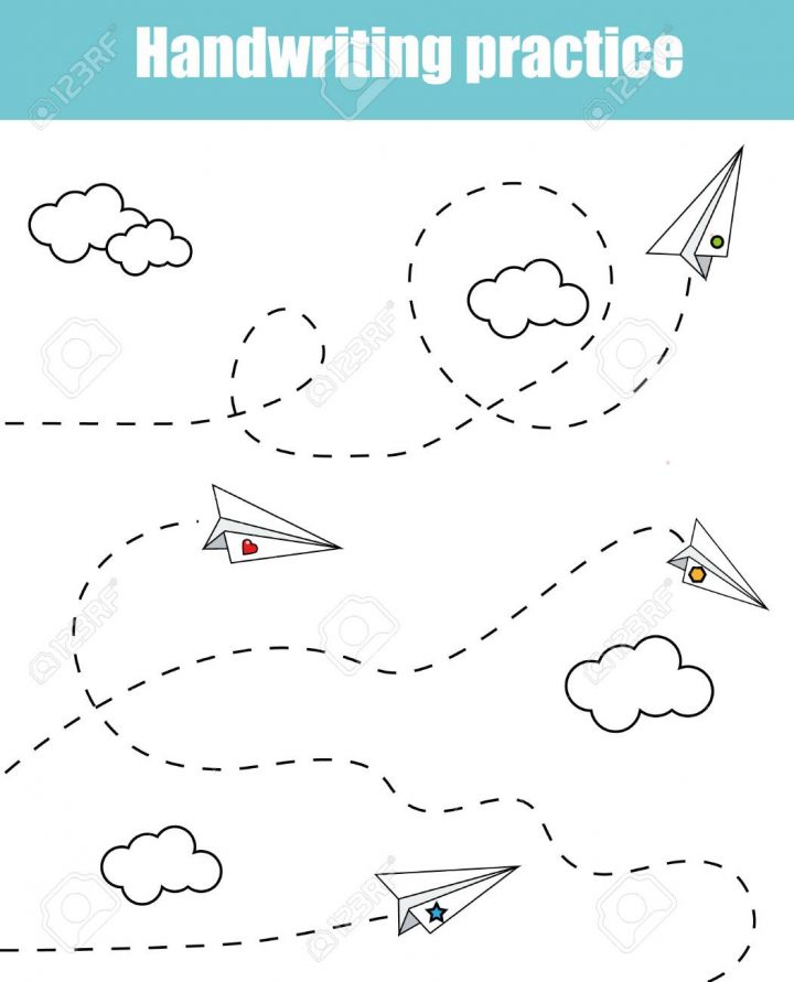 Fiche Pratique D'écriture. Jeu Éducatif Pour Enfants, Feuille De Calcul À  Imprimer Pour Les Enfants. Écrire Une Feuille De Travail Imprimable De avec Feuille D Ecriture Maternelle À Imprimer