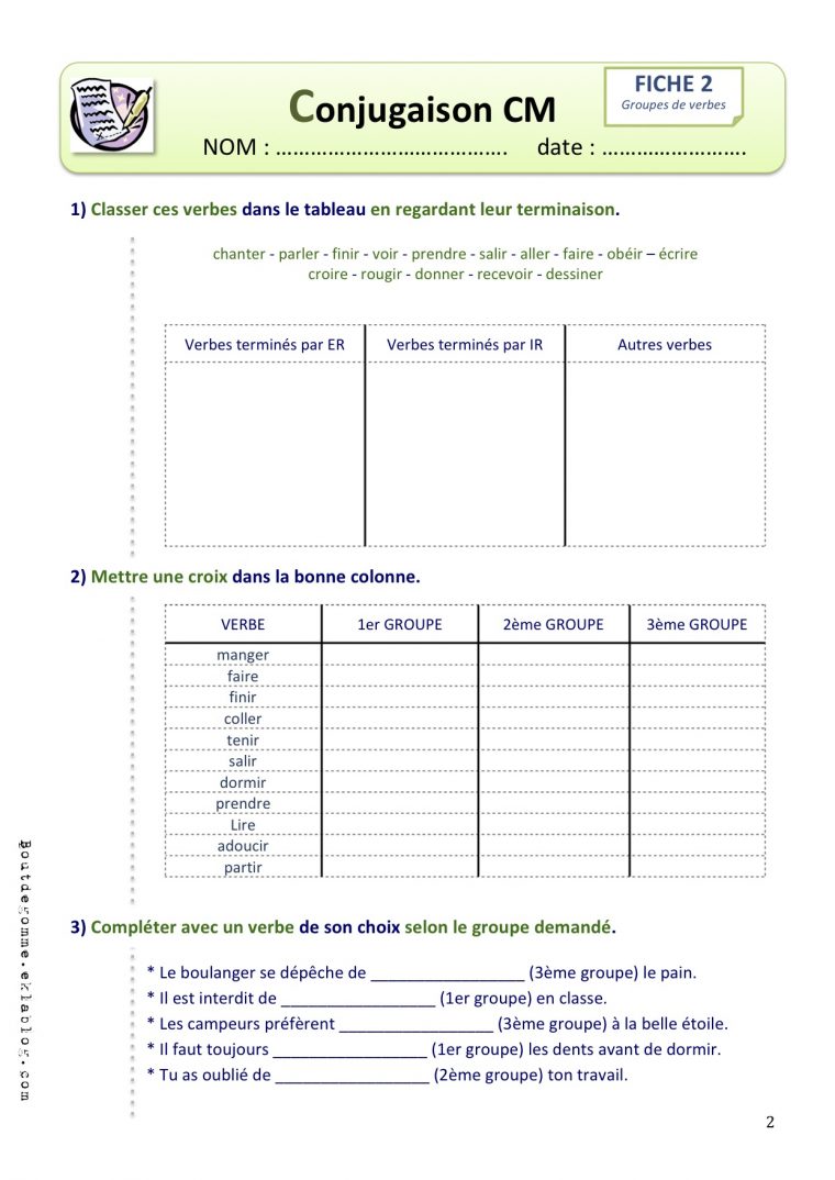 Fiches Conjugaison | Bout De Gomme avec Fiche Français Ce1 Imprimer