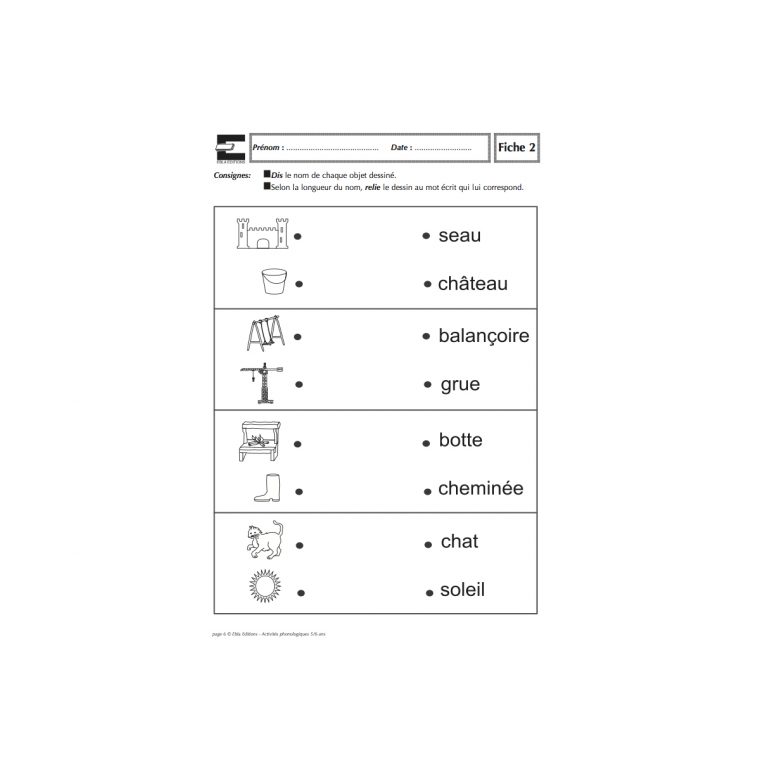 Fiches D'activités Phonologiques 5/6 Ans (Gs) – Ebla Editions serapportantà Activité Maternelle Grande Section A Imprimer