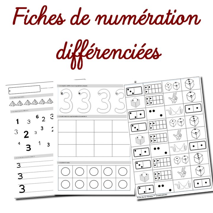 Fiches De Numération Différenciées Cycle 1 à Moyen Section Maternelle Exercice