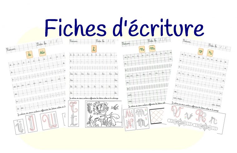 Fiches D'entraînement D'écriture Cursive à Cahier D Activité A Imprimer