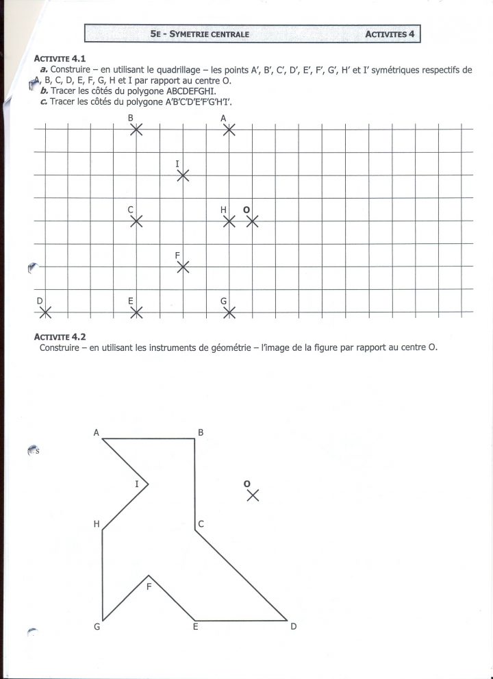Fiches Exercices Revoir La Symétrie Axiale (Suite) – Collège intérieur Symétrie Quadrillage