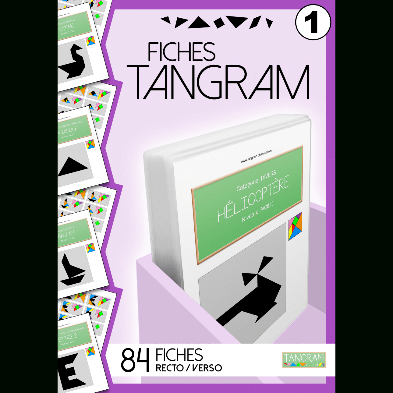 Fiches Tangram Vol.1 - 84 Fiches Recto/verso dedans Jeu De Tangram À Imprimer