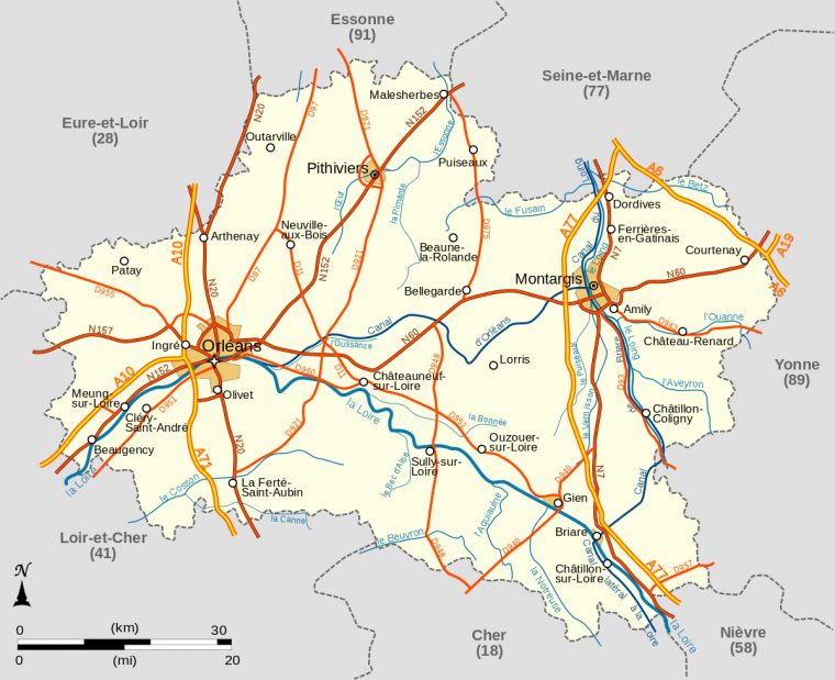 Fichier:carte Du Loiret.svg — Wikipédia destiné Département 13 Carte