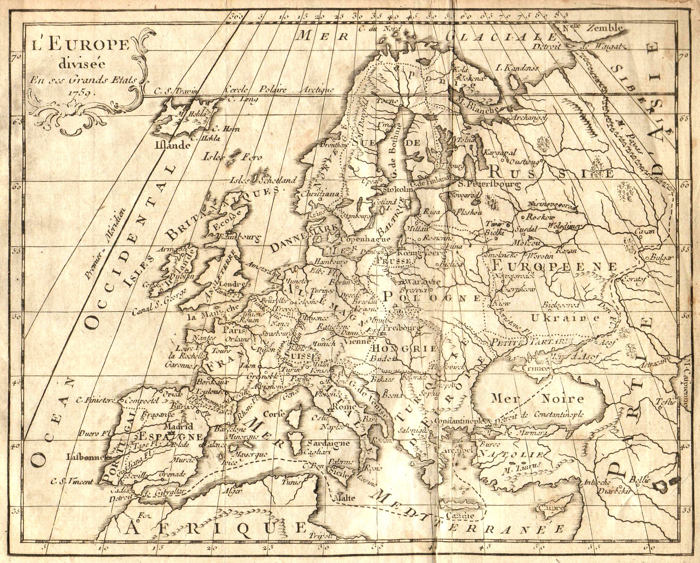 Fichier:carte Europe 1763 — Wikipédia à Carte Géographique Europe