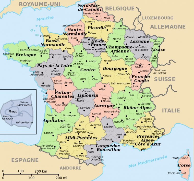 Fichier:départements+Régions (France).svg — Wikipédia avec Carte Avec Les Departement