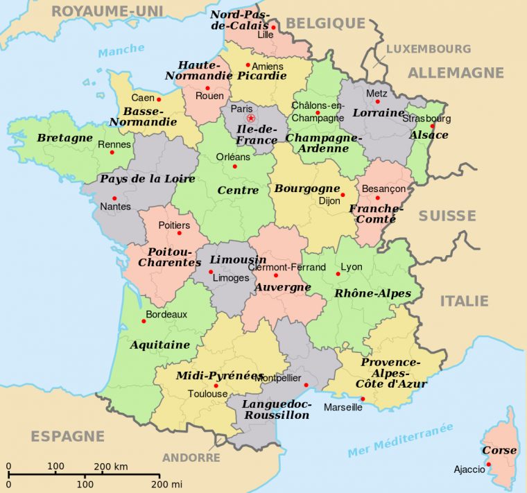 Fichier:départements+Régions+Capitales(France).svg tout Carte De La France Avec Les Régions