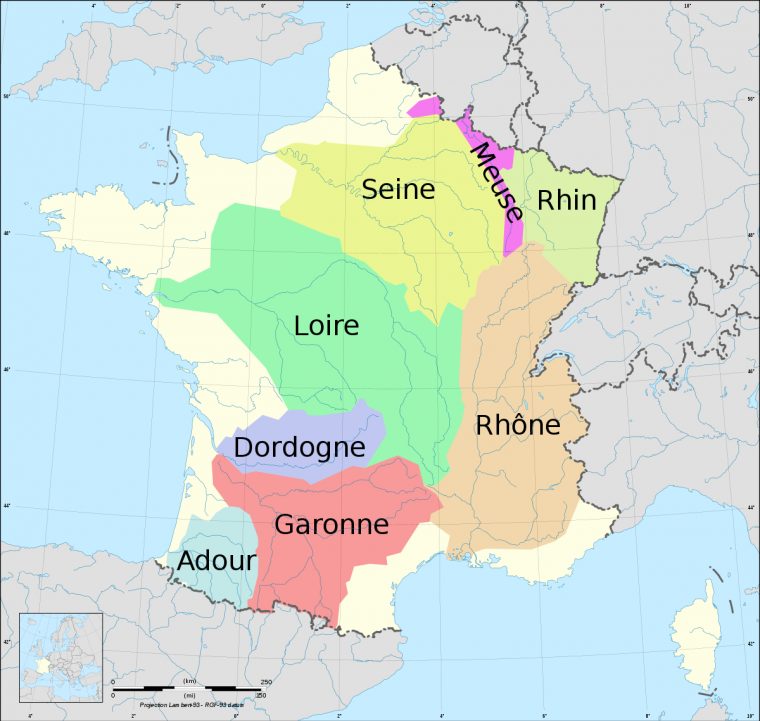 Fichier:france Drainage Basins.svg — Wikipédia destiné Carte Fleuve France