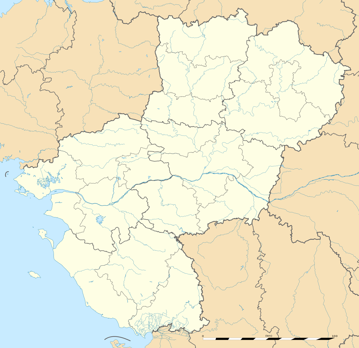 Fichier:pays De La Loire Region Location Map.svg — Wikipédia concernant Carte Des Régions De France Vierge