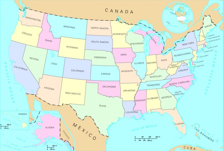 Fichier:us Map – States — Wikipédia intérieur Carte Etat Amerique